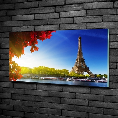 Cuadro de cristal templado moderno horizontal Torre Eiffel de París