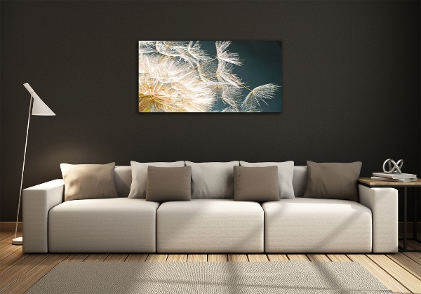 Foto en cristal de alta calidad con impresión uv horizontal semillas de diente de león