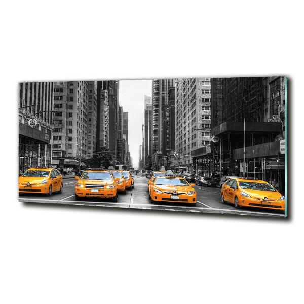 Cuadro de cristal templado moderno horizontal Taxis de Nueva York