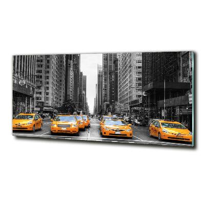 Cuadro de cristal templado moderno horizontal Taxis de Nueva York
