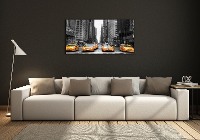 Cuadro de cristal templado moderno horizontal Taxis de Nueva York