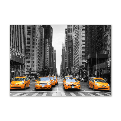 Cuadro de cristal templado moderno horizontal Taxis de Nueva York