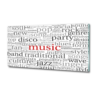 Cuadro decorativo de vidrio para salón horizontal Géneros musicales