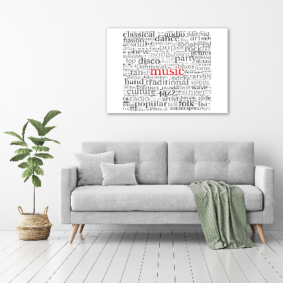 Cuadro decorativo de vidrio para salón horizontal Géneros musicales