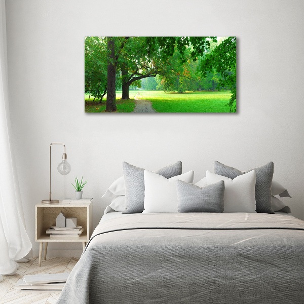 Impresión en cristal con acabado brillante horizontal Parque en otoño