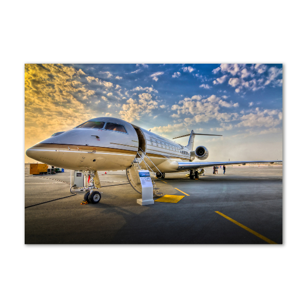 Foto en cristal de alta calidad con impresión uv horizontal Avión