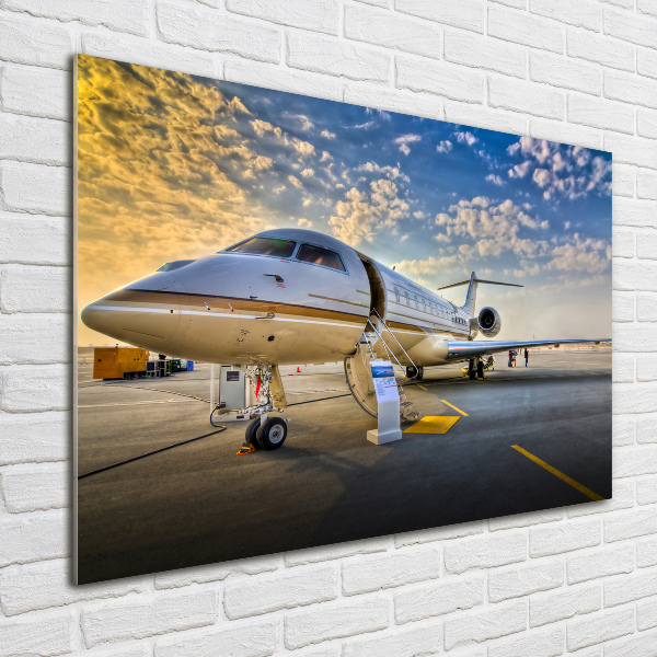 Foto en cristal de alta calidad con impresión uv horizontal Avión