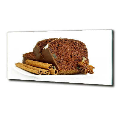 Cuadro decorativo de vidrio para salón horizontal Pan de jengibre y vainilla
