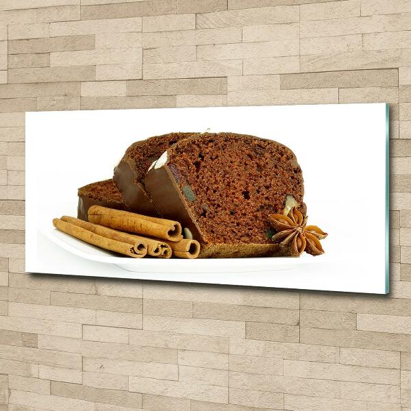 Cuadro decorativo de vidrio para salón horizontal Pan de jengibre y vainilla