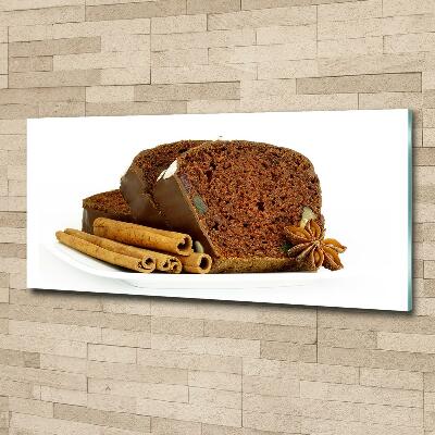 Cuadro decorativo de vidrio para salón horizontal Pan de jengibre y vainilla