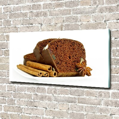 Cuadro decorativo de vidrio para salón horizontal Pan de jengibre y vainilla