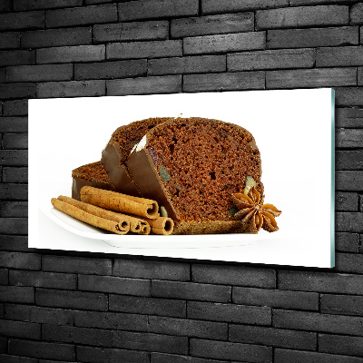 Cuadro decorativo de vidrio para salón horizontal Pan de jengibre y vainilla
