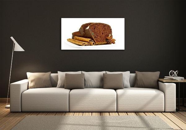 Cuadro decorativo de vidrio para salón horizontal Pan de jengibre y vainilla