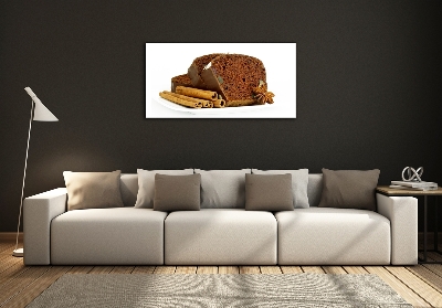 Cuadro decorativo de vidrio para salón horizontal Pan de jengibre y vainilla