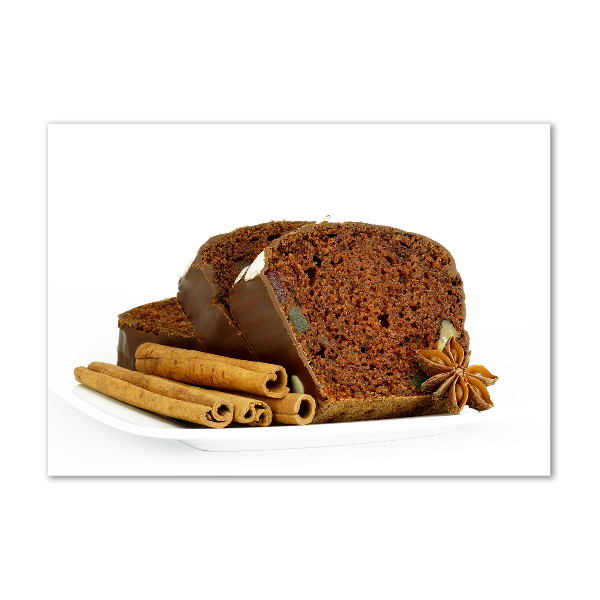 Cuadro decorativo de vidrio para salón horizontal Pan de jengibre y vainilla