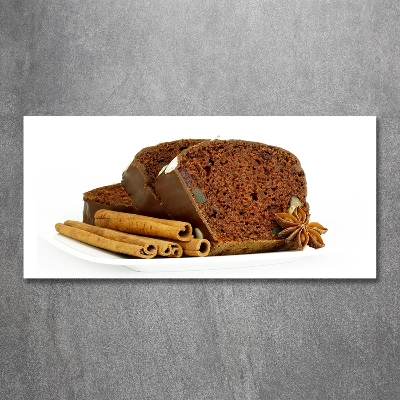 Cuadro decorativo de vidrio para salón horizontal Pan de jengibre y vainilla