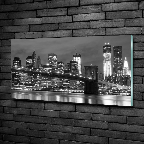 Cuadro decorativo de vidrio para salón horizontal Manhattan Nueva York