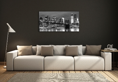 Cuadro decorativo de vidrio para salón horizontal Manhattan Nueva York