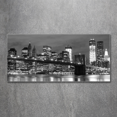 Cuadro decorativo de vidrio para salón horizontal Manhattan Nueva York