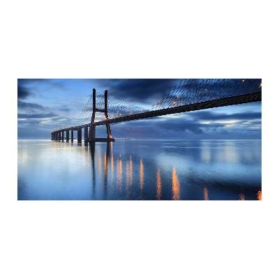 Foto en cristal de alta calidad con impresión uv horizontal Puente iluminado