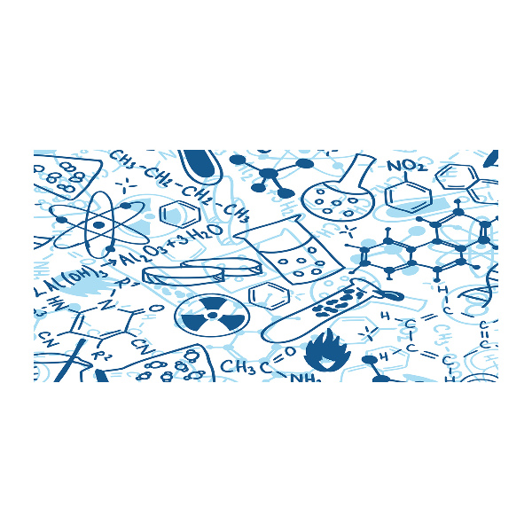 Cuadro de cristal templado moderno horizontal Antecedentes de la química