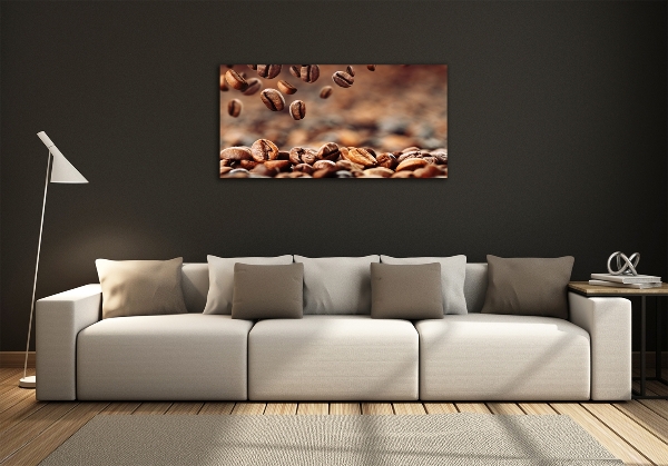 Cuadro de cristal templado moderno horizontal Granos de café