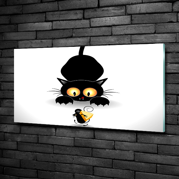 Foto-obraz szkło hartowane Kot i mysz