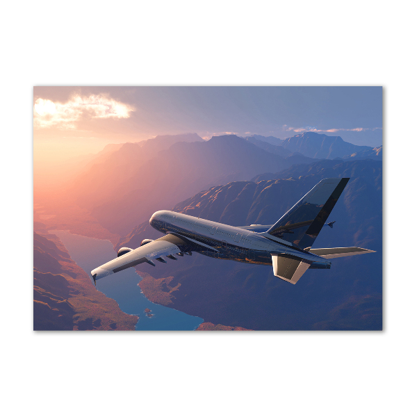 Impresión en cristal con acabado brillante horizontal Avión