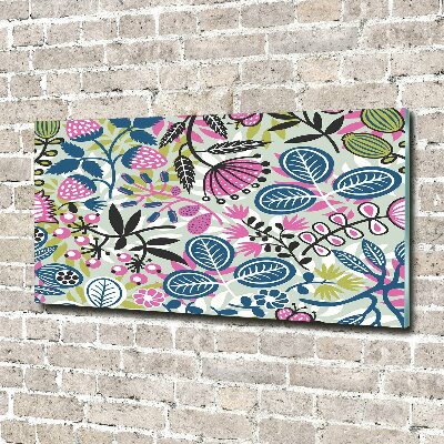 Impresión en cristal con acabado brillante horizontal Patrón floral