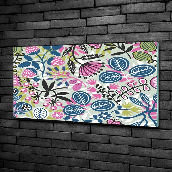 Impresión en cristal con acabado brillante horizontal Patrón floral