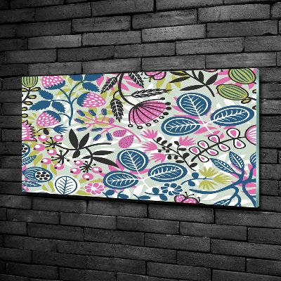 Impresión en cristal con acabado brillante horizontal Patrón floral