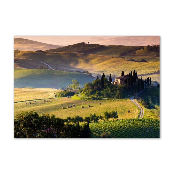 Cuadro de cristal templado moderno horizontal Toscana, Italia