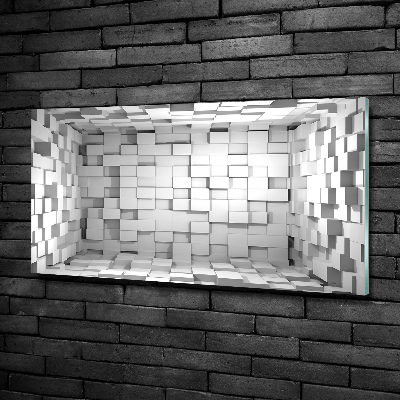 Cuadro de cristal templado moderno horizontal Cubos