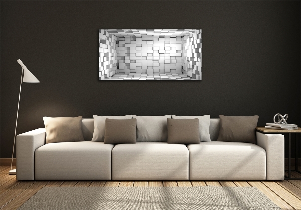Cuadro de cristal templado moderno horizontal Cubos