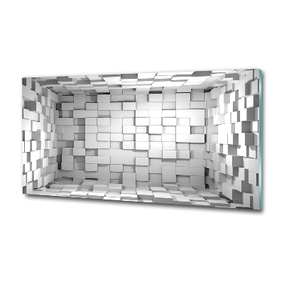 Cuadro de cristal templado moderno horizontal Cubos