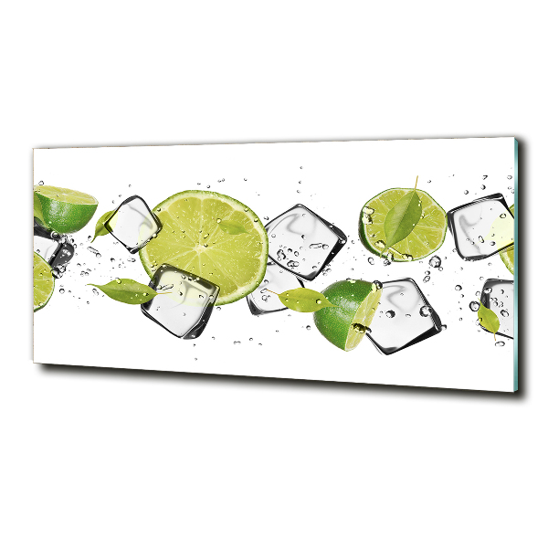 Fotoobraz na ścianę szklany Limonka z lodem
