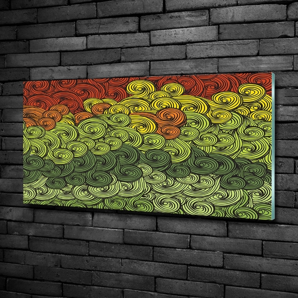 Impresión en cristal con acabado brillante horizontal Ondas de colores