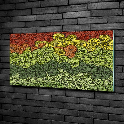 Impresión en cristal con acabado brillante horizontal Ondas de colores