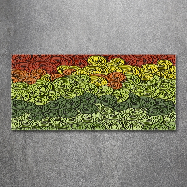 Impresión en cristal con acabado brillante horizontal Ondas de colores