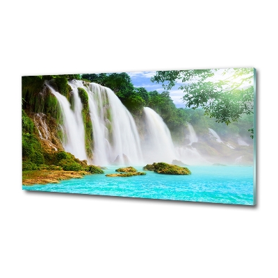 Cuadro decorativo de vidrio para salón horizontal Cascada