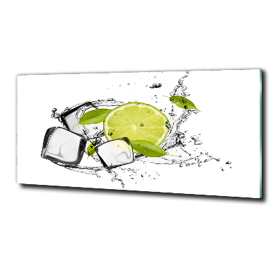 Cuadro decorativo de vidrio para salón horizontal Lima con hielo