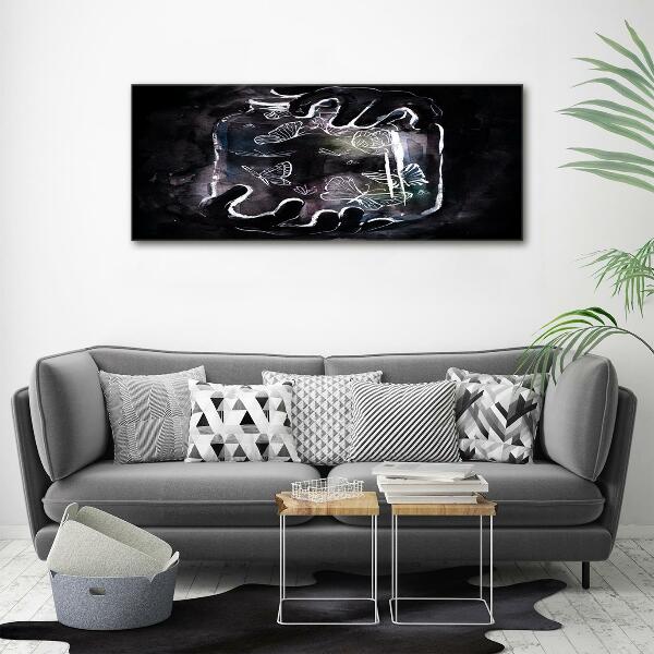 Cuadro decorativo de vidrio para salón horizontal Mariposas en un frasco