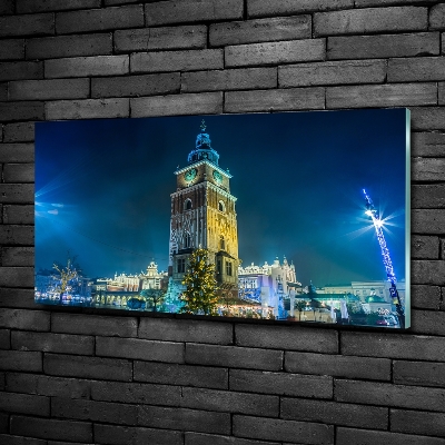 Cuadro decorativo de vidrio para salón horizontal Cracovia, Polonia