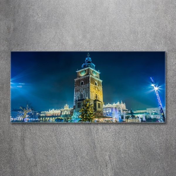 Cuadro decorativo de vidrio para salón horizontal Cracovia, Polonia