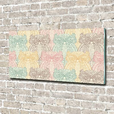 Foto en cristal de alta calidad con impresión uv horizontal Búhos