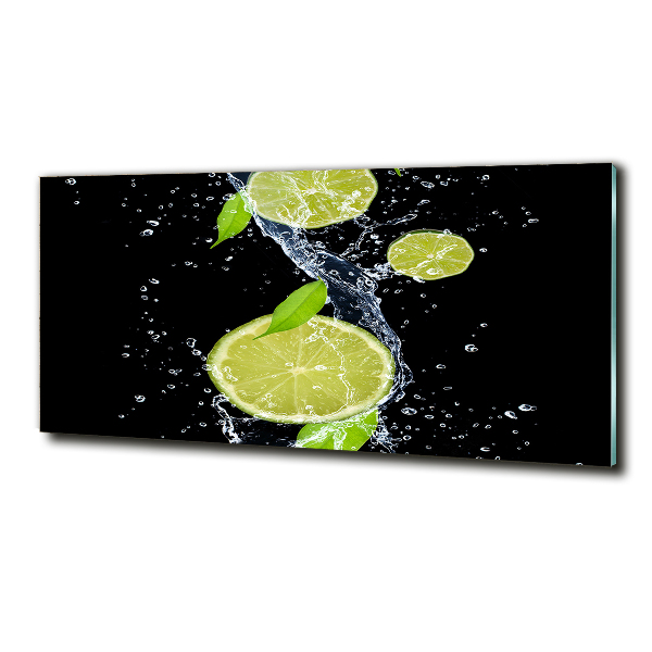 Cuadro decorativo de vidrio para salón horizontal Limas y agua