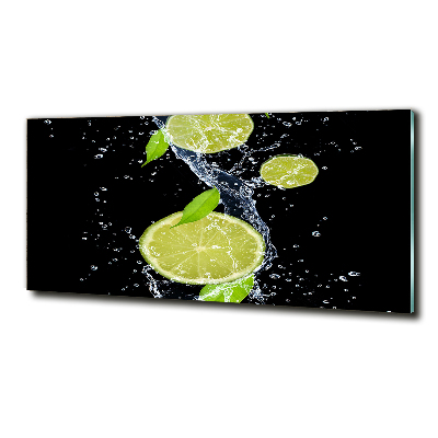Cuadro decorativo de vidrio para salón horizontal Limas y agua