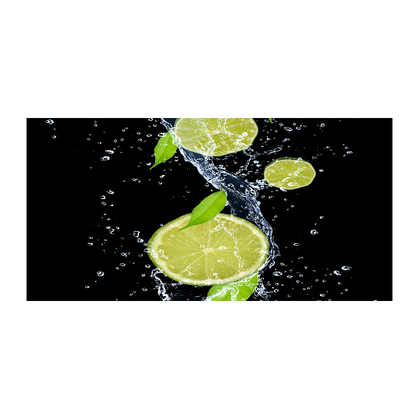 Cuadro decorativo de vidrio para salón horizontal Limas y agua