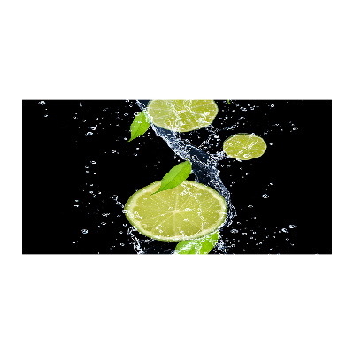 Cuadro decorativo de vidrio para salón horizontal Limas y agua