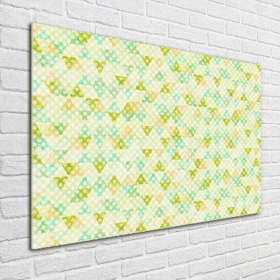 Cuadro decorativo de vidrio para salón horizontal Fondo geométrico